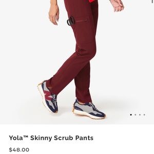 Xxs petite Figs burgundy skinny scrub pants